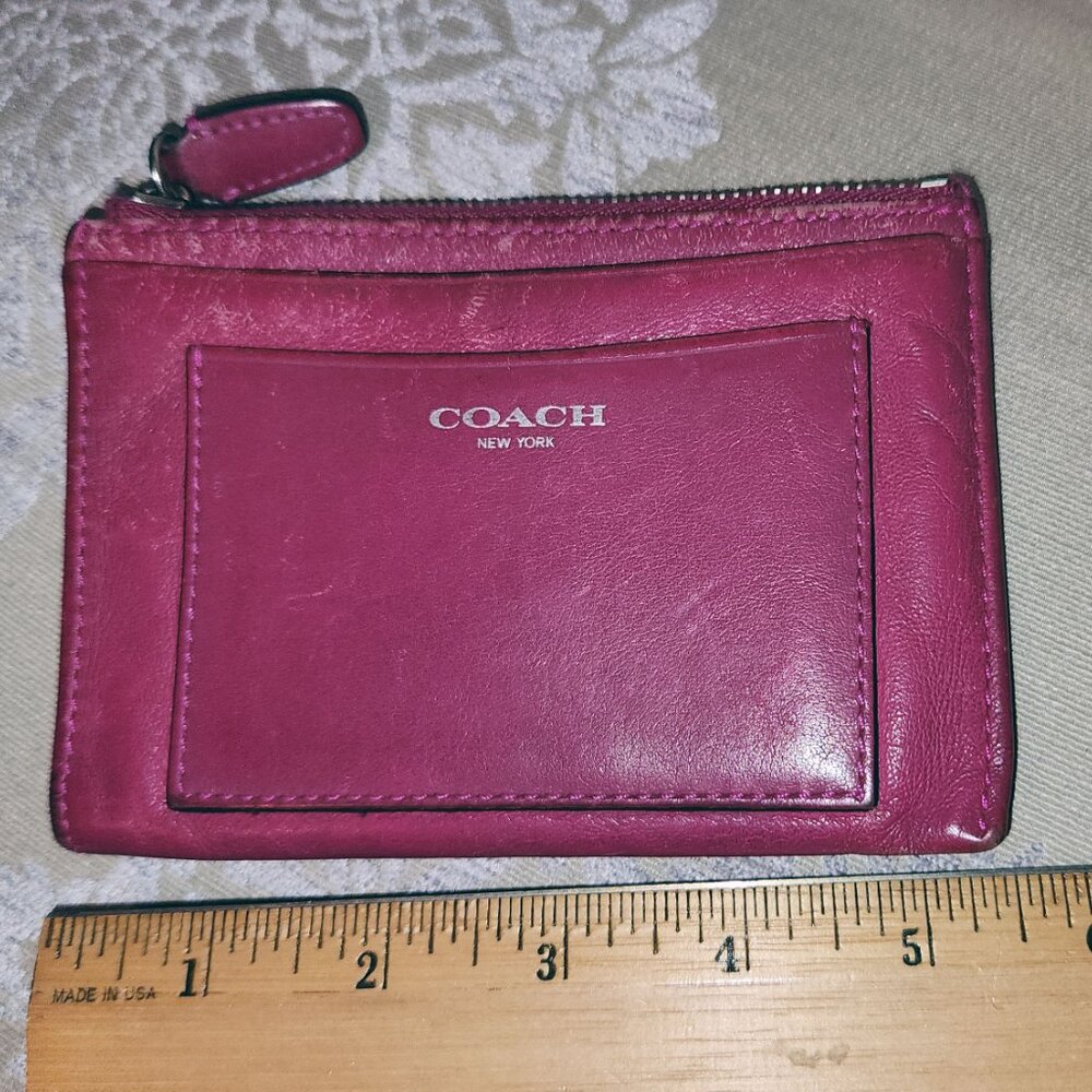 Coach Pink Leather Coin Pouch GUC